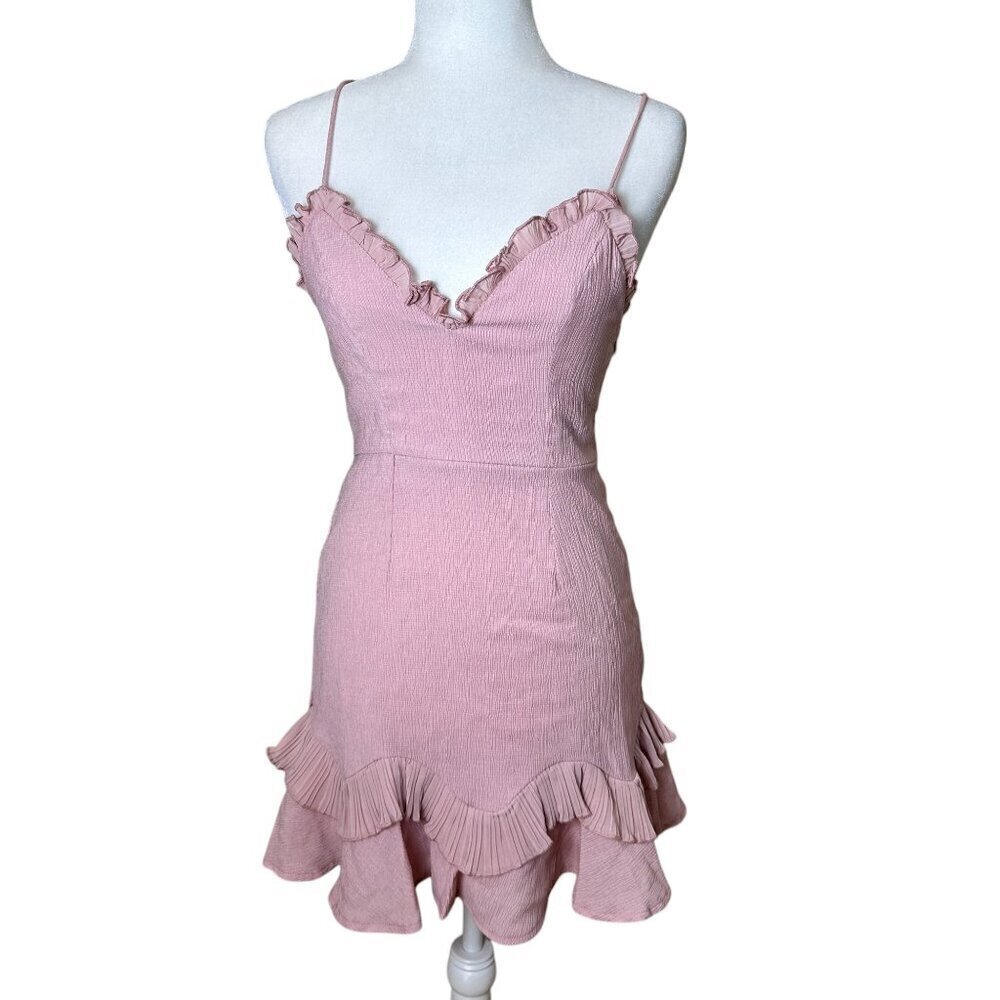 HELLO MOLLY Blush Pink Ruffle Mini Dress Size XS